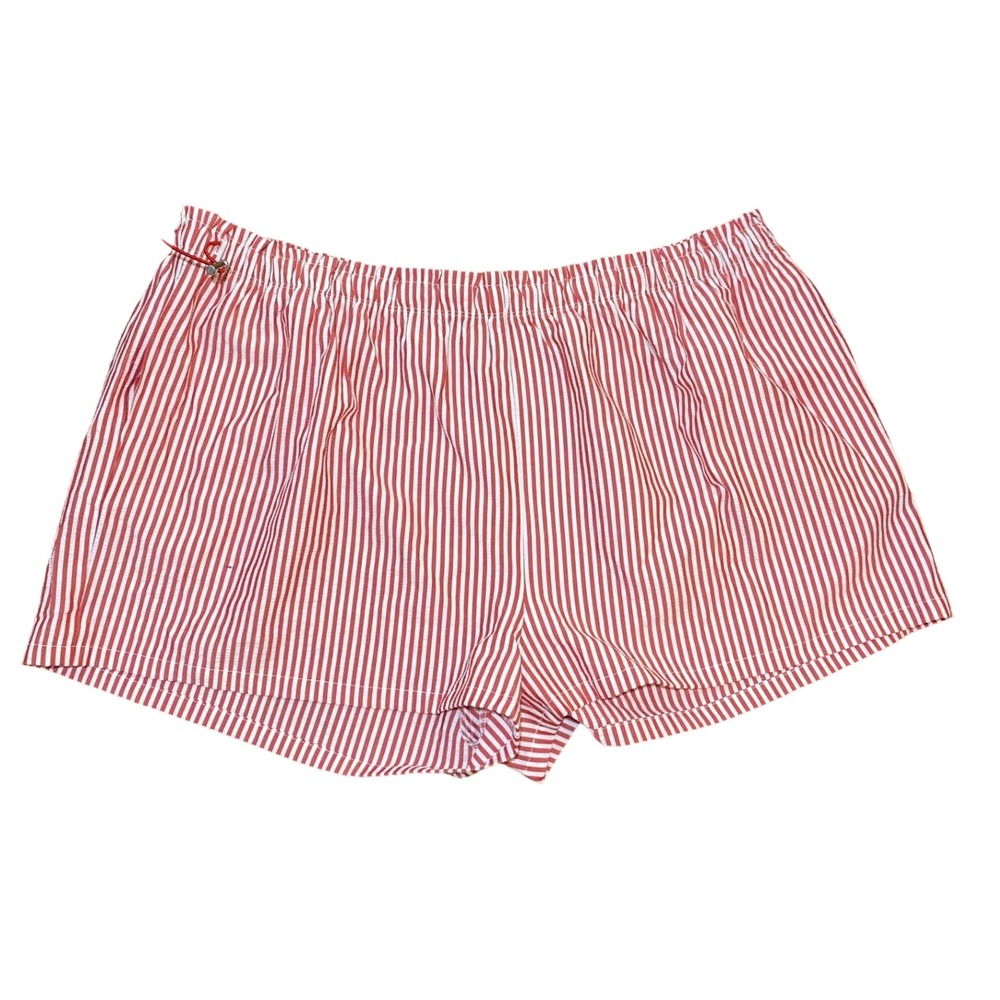 No Boundaries Women Red White Striped Seersucker Shorts XXL 20 Bungee Toggle NEW